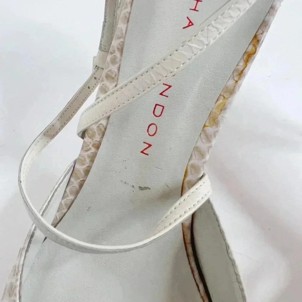 Vintage Sacha London Snakeskin Lace Up Heels Size 7.5 - Picture 11 of 13